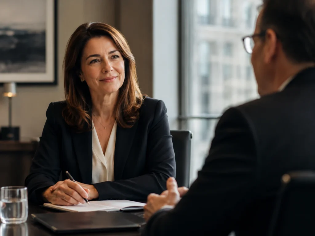 Experienced professional in an executive interview coaching conversation.
